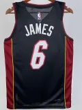 2022-23 HEAT JAMES #6 Black Top Quality Hot Pressing NBA Jersey (V领）