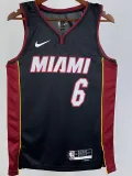 2022-23 HEAT JAMES #6 Black Top Quality Hot Pressing NBA Jersey (V领）