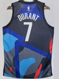 2023-24 NETS DURANT #7 Blue Black City Edition Top Quality Hot Pressing NBA Jersey