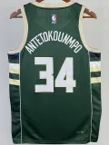 2022-23 BUCKS ANTETOKOUNMPO #34 Green Top Quality Hot Pressing NBA Jersey