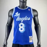 1996-97 LAKERS BRYANT #8 Blue Retro Top Quality Hot Pressing NBA Jersey(圆领）