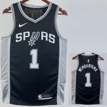 2022-23 SA Spurs WEMBANYAMA #1 Black Top Quality Hot Pressing NBA Jersey