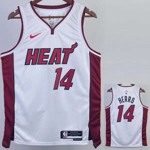 2022-23 HEAT HERRO #14 White Top Quality Hot Pressing NBA Jersey (V领）