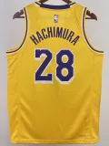 2022-23 LAKERS HACHIMURA #28 Yellow Top Quality Hot Pressing NBA Jersey(圆领)