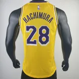 2022-23 LAKERS HACHIMURA #28 Yellow Top Quality Hot Pressing NBA Jersey(圆领)
