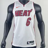 2022-23 HEAT JAMES #6 White Top Quality Hot Pressing NBA Jersey (V领）