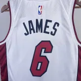 2022-23 HEAT JAMES #6 White Top Quality Hot Pressing NBA Jersey (V领）