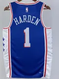2022-23 76ERS HARDEN #1 Blue Top Quality Hot Pressing NBA Jersey (V领）