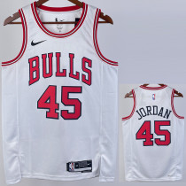 2022-23 BULLS JORDAN #45 White Top Quality Hot Pressing NBA Jersey