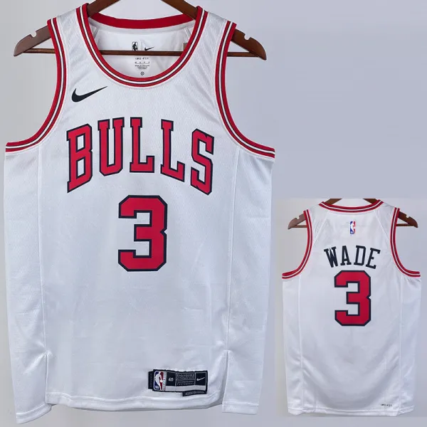 2022-23 BULLS WADE #3 White Top Quality Hot Pressing NBA Jersey