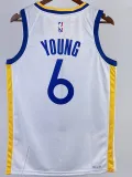 2022-23 WARRIORS YOUNG #6 White Top Quality Hot Pressing NBA Jersey (V领)