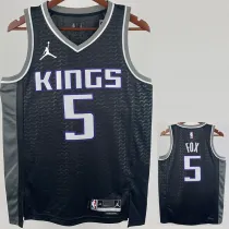 2022-23 Kings FOX #5 Black Top Quality Hot Pressing NBA Jersey (Trapeze Edition)飞人版