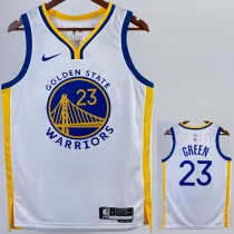2022-23 WARRIORS GREEN #23 White Top Quality Hot Pressing NBA Jersey (V领)