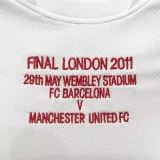 2010-2011 Man Utd Away White Retro Soccer Jersey (决赛字)