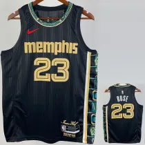 2022-23 Grizzlies ROSE #23 Black City Edition Top Quality Hot Pressing NBA Jersey
