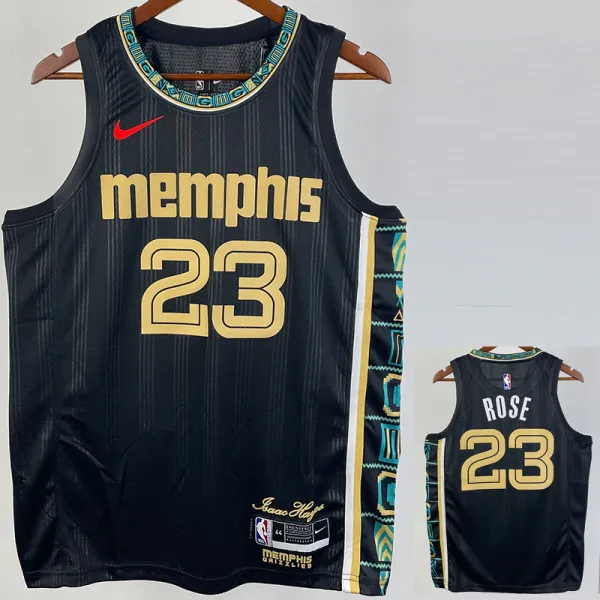 2022-23 Grizzlies ROSE #23 Black City Edition Top Quality Hot Pressing NBA Jersey