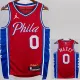 2022-23 76ERS MAXEY #0 Red Top Quality Hot Pressing NBA Jersey (Trapeze Edition) 飞人版