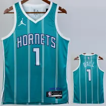 2022-23 HORNETS BALL #1 Green Away Top Quality Hot Pressing NBA Jersey