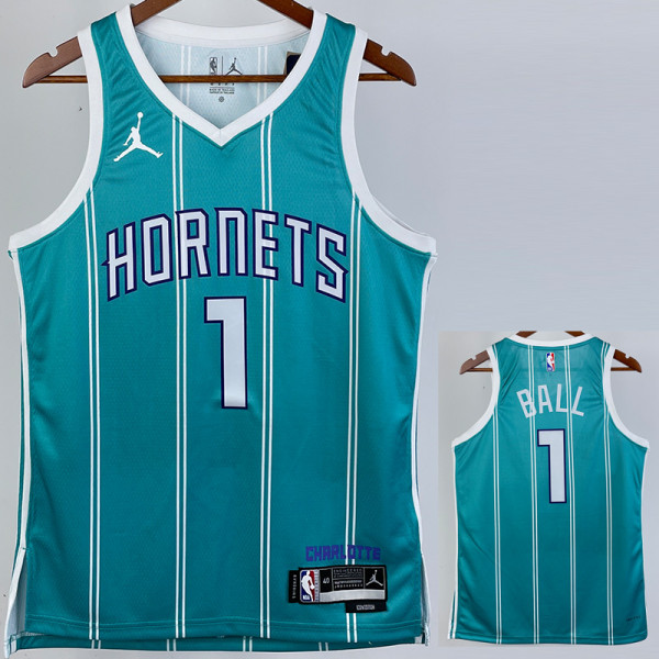 2022-23 HORNETS BALL #1 Green Away Top Quality Hot Pressing NBA Jersey