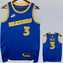 2022-23 WARRIORS PAUL #3 Blue Top Quality Hot Pressing NBA Jersey (Retro Logo)