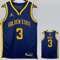 2022-23 WARRIORS PAUL #3 Blue Top Quality Hot Pressing NBA Jersey (Trapeze Edition) 飞人版
