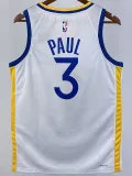 2022-23 WARRIORS PAUL #3 White Top Quality Hot Pressing NBA Jersey (V领)