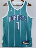 2022-23 HORNETS BALL #1 Green Away Top Quality Hot Pressing NBA Jersey