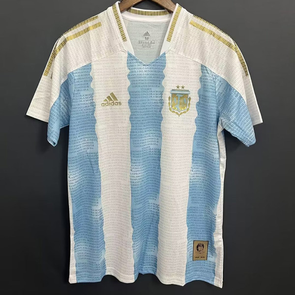 2021-22 Argentina Home Maradona Commemorative Edition Soccer Jersey