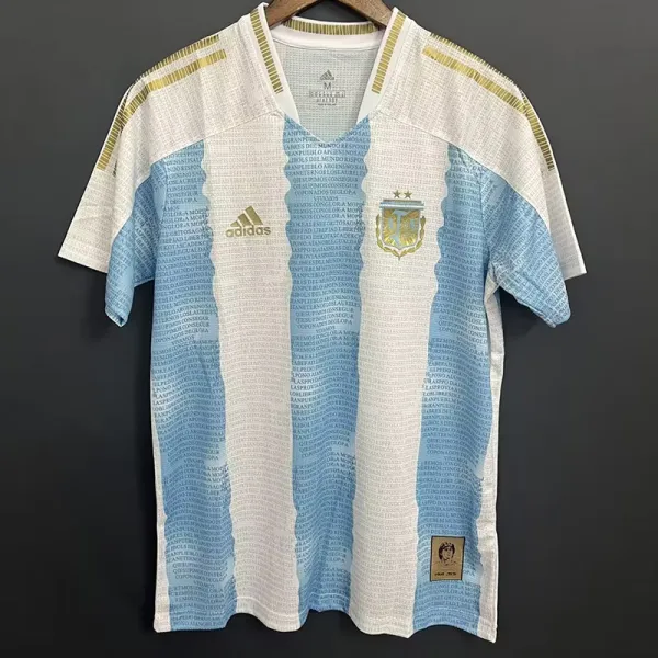 2021-22 Argentina Home Maradona Commemorative Edition Soccer Jersey