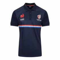 2023 France Royal blue Rugby Polo Short Sleeve #01