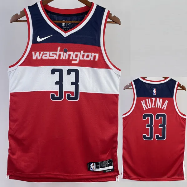 2022-23 Wizards KUZMA #33 Red Top Quality Hot Pressing NBA Jersey