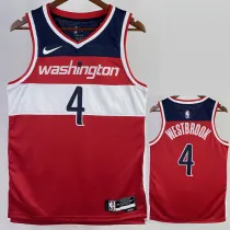 2022-23 Wizards WESTBROOK #4 Red Top Quality Hot Pressing NBA Jersey