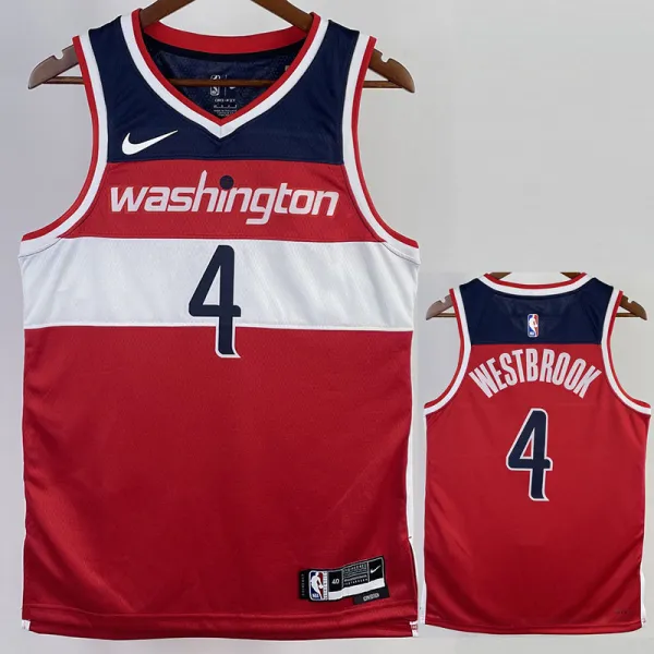 2022-23 Wizards WESTBROOK #4 Red Top Quality Hot Pressing NBA Jersey
