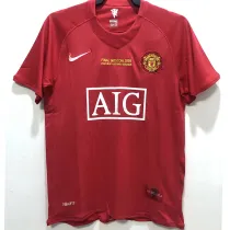 2007-2008 Man Utd home Red Retro soccer jersey (决赛字)