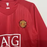2007-2008 Man Utd Home Long sleeve Retro soccer jersey (长袖)