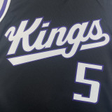 2023-24 Kings FOX #5 Black Top Quality Hot Pressing NBA Jersey