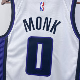 2023-24 Kings MONK #0 White Top Quality Hot Pressing NBA Jersey