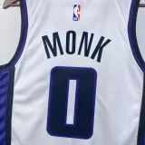 2023-24 Kings MONK #0 White Top Quality Hot Pressing NBA Jersey