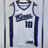 2023-24 Kings SABONIS #10 White Top Quality Hot Pressing NBA Jersey