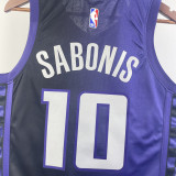 2023-24 Kings SABONIS #10 Purple Top Quality Hot Pressing NBA Jersey (Trapeze Edition)飞人版
