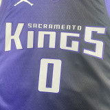 2023-24 Kings MONK #0 Purple Top Quality Hot Pressing NBA Jersey (Trapeze Edition)飞人版