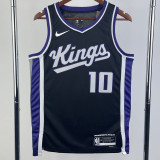 2023-24 Kings SABONIS #10 Black Top Quality Hot Pressing NBA Jersey