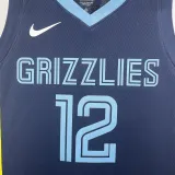 2022-23 Grizzlies MORANT #12 Dark Blue Top Quality Hot Pressing NBA Jersey