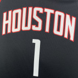 2023-24 Rockets McGRADY #1 Black Top Quality Hot Pressing NBA Jersey (Trapeze Edition)飞人版