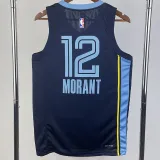2022-23 Grizzlies MORANT #12 Dark Blue Top Quality Hot Pressing NBA Jersey