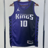 2023-24 Kings SABONIS #10 Purple Top Quality Hot Pressing NBA Jersey (Trapeze Edition)飞人版