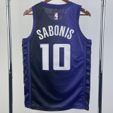 2023-24 Kings SABONIS #10 Purple Top Quality Hot Pressing NBA Jersey (Trapeze Edition)飞人版