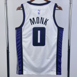 2023-24 Kings MONK #0 White Top Quality Hot Pressing NBA Jersey