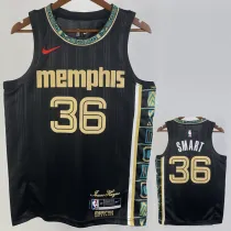 2022-23 Grizzlies SMART #36 Black City Edition Top Quality Hot Pressing NBA Jersey