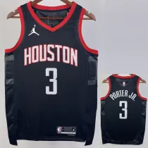 2023-24 Rockets PORTER JR. #3 Black Top Quality Hot Pressing NBA Jersey (Trapeze Edition)飞人版